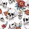 Skull and flowers