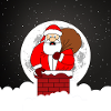Santa under the full moon