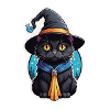 Chat magicien noir