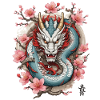 Japanese Dragon Aesthetic Streetwear Design