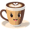 Süße Kaffeetasse mit Gesicht
