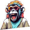 Retro Laughing Monkey
