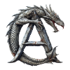 Letter "A" in dragon design.