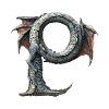 Letter "P" in dragon design.