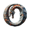 Letter "O" in dragon design.