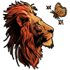 Lion avec papillon