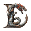 Letter "L" in dragon design.