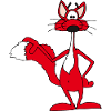 Rotfuchs lächelt fröhlich