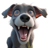 Excited Cartoon Pup