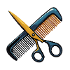 Comb and scissors