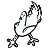 Expressive cartoon chicken print