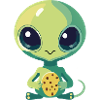 Alien with biscuit