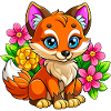 Flower-loving fox