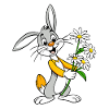 Jubilant Jackrabbit with Chamomile Bouquet