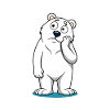 Perplexed Eisbär: Neugieriger Cartoon-Bär