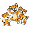 Jubilant Jaguarundi Playing with Siblings