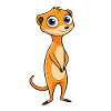 Startled Meerkat Cartoon Illustration -