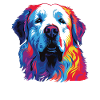 Wasserfarben Farbenfroher Kuvasz