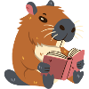 Capybara reads a book