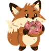 Fox with donut