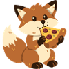 Fox with pizza