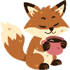Fox drinks coffee