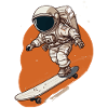 Astronaut Skateboarder in Orbit