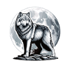 Majestätischer Wolf im Mondschein Design