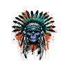 Apache Totenkopf Indianer Bunt