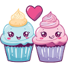 Muffin Couple Love Heart Funny