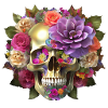 Skull with flowers