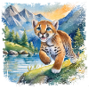 Niedlicher junger Tiger | Kinderbuchstil
