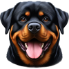 A happy Rottweiler