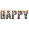 HAPPY confetti