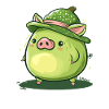 Cute funny avocado pig