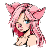 Un occhiolino, maialini ragazza anime