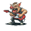 Heavy Rock Music Guitars Pig