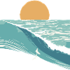 Surfer in den Wellen