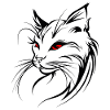 Chat Silhouette contour dessin Lineart Art