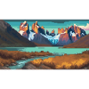 Torres del Paine National Park, Chile - Pixel Art