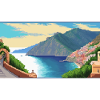 Amalfi Coast, Italy - Pixel Art