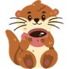 Otter with coffee