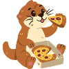 Otter with pizza