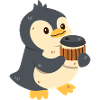 Penguin with coffee