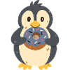 Pingouin avec beignet