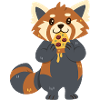 Red Panda with Pizza