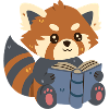 Red panda reading a book