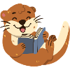 Otter reading a book