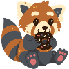 Red panda with donut