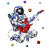 Space Astronaut Playing Guitar